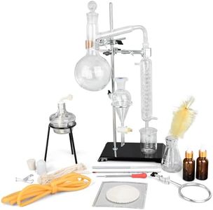 Faazy Essential Oil Distillation Kit - 500ml Distillation Apparatus Water Distiller 3.3 Boro Lab Glassware Distillation Kit with 24/40 Joint, 31pcs Set