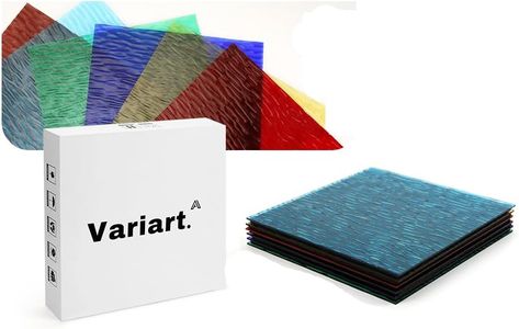 VARIART Stained Glass Panels 12x12 inch,Clear Textured Stained Glass Sheets,Unleash Your Creativity with Easy-to-Cut Mosaic Stained Glass Panels for Arts and Crafts Enthusiast (Water Ripple)
