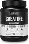 Jacked Factory Creatine Monohydrate Powder 1000g - Creatine Supplement for Muscle Growth, Increased Strength, Enhanced Energy Output and Improved Athletic Performance 200 Servings, Unflavored