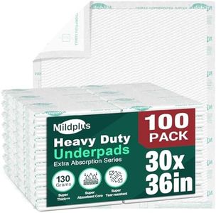 MILDPLUS Heavy Duty Underpads 30"X36" ,100 Count, Ultra 10 Times More Absorbent Chucks Pads, Tear-Resistant Disposable Bed Pads with Strength Cloth Backing for Adults, Elderly