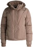 Jessica Simpson Women's Winter Coat – Quilted Stadium Anorak Parka Jacket (Size: S-XL), Sand, Medium