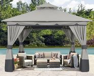 ABCCANOPY 3x3M Roof Pop up Gazebo Outdoor Canopy Shelter with Curtains, Gray