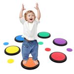 Tactile Sensory Tiles Discs for Autism, Stepping Stone for kids, Balance Beam for Autistic, Indoor or Outdoor Sensory and Balance Play Equipment Toys (Rainbow)