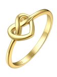 ChicSilver Gold Rings for women Dainty Promise Ring Love Knot Heart Ring Stackable Womens Rings Size 7