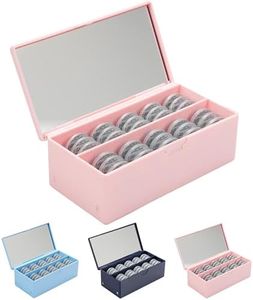 EYEPOCKET Daily Contact Lens Case - Travel Contact Case, Daily Lens Organizer, Flip Top Eye Contacts Carrier for Disposable Lenses & Dailies, Pink