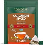 VAHDAM, Cardamom Masala Chai Tea Bags (100 Count) Non GMO, Gluten Free, No Artificial Flavor | Blended w/Exotic Spices | Chai Tea | Resealable Ziplock Pouch