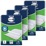 KareIn Classic Underpads, Large 60 x 90 Cm, 40 Count, Superior Absorbency, Leak Proof, Pack of 4