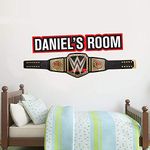 WWE Wall Decal - Title Belt Personalised Vinyl Sticker Decal Kids Mural Art Wrestling (60cm)