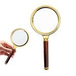 VIKSAUN 10x Magnifier, 80mm Shatterproof Magnifying Glass with HD Zoom, Lightweight & Portable Reading Magnifier for Books, Newspapers, Jewelry, Hobbies & Crafts etc.