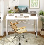 QARA Wood Laminated Study Table, Computer Table for Home,Office Table, Desktop,Laptop Table, Office Desk (Everest White with White Frame)?