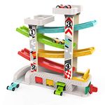 TOP BRIGHT Car Ramp Toy for 1 2 year Old Boy Gifts, Race Track Car Toy with 4 Mini Cars