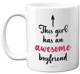 Stuff4 Girlfriend Gifts - This Girl Has an Awesome Boyfriend - Valentines Gifts for Her, 11oz Ceramic Mugs Dishwasher Safe, Funny Gifts for Girlfriends, Christmas, Valentine's Day Birthday