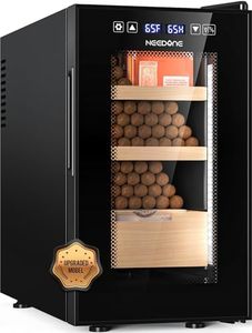 NEEDONE Electric Cigar Humidor 23L Pro 1S, Humidity, Heating, Cooling Quiet Smart Control, Thermostatic Cabinet for 150 Counts w/Spanish Cedar Wood Shelves Drawer, Hygrometer, Gifts for Men