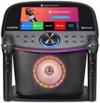 Singing Machine Platinum Plus All-in-One Karaoke Machine with 2 Wireless Microphones, Bluetooth & WiFi Speaker, Portable System with Premium Sound, App Compatible (YouTube, Spotify) for Home & Parties