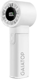 Gaiatop Portable Handheld Turbo Fan, 1-100 Adjustable High Speeds, 3-20Hrs Cooling Times, 4800mAh USB Rechargeable Portable Small Hand Fans with Lanyard for Outdoor, Travel, Home, Make Up, White