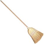 Traditional Wooden Straw Corn Broom 150 cm / 59 in Natural Garden Yard Stable Sweeping American Style Brush