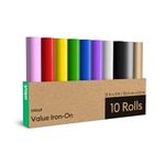 Cricut® Value Iron-On - Rainbow Sampler - 12 in x 3 ft (10 ct) - HTV Heat Transfer Vinyl