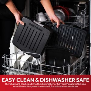 George Foreman Medium Electric Grill – Black Non-Stick Indoor BBQ