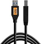Tether Tools TetherPro USB 3.0 to USB-A to USB-B | for Fast Transfer and Connection Between Camera and Computer | Non-Reflective Black | 15 Feet (4.6 m)