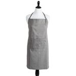 DII 100% Cotton, Oversized, Extra Large, Professional Bib Chef Adult Plus Size Apron, Adjustable Neck & Waist Ties, Front Pocket, Unisex, Durable, Comfortable- Gray