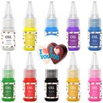 Oil Based Food Coloring Chocolate: 10 Colors Candy Coloring for Chocolate Candy Melts, E-Kongton Cake Color Edible Food Dye for Cake Decorating, Baking, Fondant, Forsting (.35 Fl. Oz Bottles)