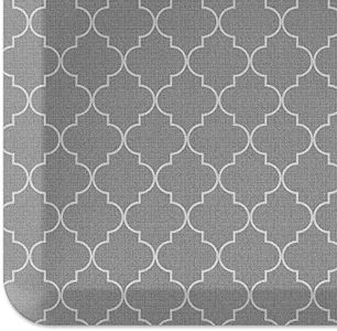 NewLife by GelPro Anti-Fatigue Designer Comfort Kitchen Floor Mat, 20x32”, Trellis Grey Resistant Surface with 3/4��” Thick Ergo-Foam Core for Health and Wellness