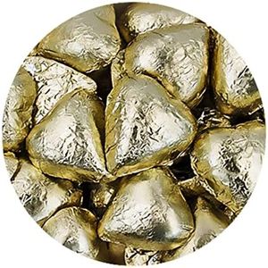 Gold Chocolate Hearts 1kg - Lolliland