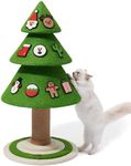 VETRESKA Cat Scratching Post for Indoor Cats, 38.6 inches Christmas Tree Cat Scratcher, Extra Large Sisal Cat Scratching Tree Heavy Duty Cat Scratch Tower w/Christmas Felt Stickers