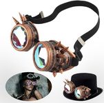 TamBee Cosplay Goggles Bronze Cyberpunk Glasses Halloween Glasses Steam Punk Accessories Women Steampunk Goggles