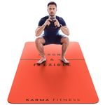 Large Exercise Mat – Extra Wide & Extra Thick Yoga Mat (183cm x 80cm x 10mm), TPE Fitness Mat with Free Carry Straps, Perfect for HiiT Home Workouts & Pilates - 'STRONG & FLEXIBLE' (Red)