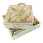 WS Wrap Shap Satin Sheesha Lace MDF Gift Basket Set - 2 Pcs (8 & 10 Inch) - Perfect for Room Hampers, Fruit Basket, Wedding Gift, Rakhi, Diwali, Holi, Christmas Hamper