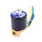 HFS(R) Electric Solenoid Valve Copper Normally Closed for Water Air Gas (12V DC 1/4IN NPT)