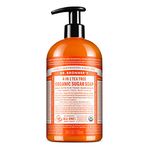 Dr Bronner’s 4-in-1 Organic Tea Tree Sugar Soap, Made with Organic Oils, Sugar and Shikakai Powder, For Hands, Body, Face & Hair, Fair Trade Certified & Vegan Friendly, 701ml Recycled Pump Bottle