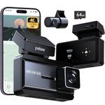 Pelsee P3 4K Dash Cam Front and Rear, 64GB SD Card, 4K+1080P Dual Dash Camera for Cars with Wi-Fi, GPS, ADAS, BSD, LCA, 3’’ IPS Display Car Camera, APP & Voice Control, Night Vision, 24H Parking Mode