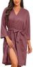 Lovasy Waffle Dressing Gowns for Women UK Lightweight Spa & Bath Robes for Women Ladies Kimono Dressing Gowns Women's Knee Length Robes Women's Waffle Hotel Robe with Pockets,Bean paste pink,L