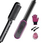 TYMO Ring Hair Straightener Comb For Women,Hair Straightening Brush With Ceramic Coating,Smooth Frizz For Thick Curly Hair,Anti Scald,20S Fast Heating,Lightweight For Travel,Gift For Girls,Pink