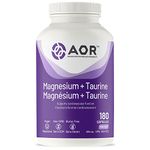 AOR - Magnesium + Taurine Capsules, 180 Capsules - Taurine and Magnesium Citrate Supplement - Support Cardiovascular Supplement, Bone Health, Teeth Health, Muscle Function and Healthy Blood Pressure