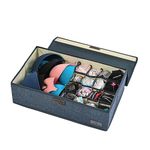 Yellow Weaves Undergarments Organizer for Women | Clothes Organizer for Wardrobe | Drawer Organizer | Storage Box for Clothes Innerwear Bra Panty Socks Ties - Blue, Polyester - Clothing