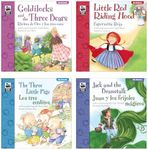 Carson Dellosa Keepsake Stories Classic Children's Fairy Tales in Spanish and English Book Set, The Three Little Pigs, Little Red Riding Hood, Goldilocks, Jack & the Beanstalk Bilingual Books for Kids