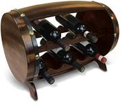 Puzzled Napoleon - 10 Bottles Wooden Holder - Barrel Shape Wine Decor Rack Stand Furniture - Barrel Collection - Unique and Elegant Gift - Item 9421