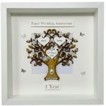 1 Year 1st Paper Wedding Anniversary Gift Family Tree Picture Handmade Frame Personalised - Various Designs (Classic)