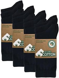 mehrstrumpf 6/12 Pairs of Men & Women 100% Organic Cultivation Socks with Comfort Band without Seam (Model: Biolivia), 12 pairs (black), 8-10 US