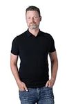 Woolove Men's 100% Merino Wool Golf Shirt Polo with Pocket - Lightweight, Odour-Blocking, Quick-Drying, Moisture-Wicking (Small, Black)