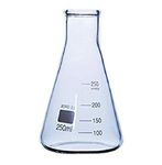 Rocwing - Borosilicate 3.3 Glass Graduated Conical Erlenmeyer Flask for Laboratory (250ml)