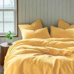 Tache Bed Sheet Set California King Size Sunny Yellow Warm Soft Microfiber Deep Pocket Solid Bright - Fitted and Flat Luxury 4 Piece Bedsheet Set
