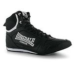 Lonsdale Mens Boxing Boots Training Lace up Sport Shoes Trainers Footwear Black/White UK 8