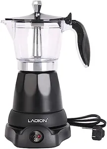 LAOION Cuban Coffee Maker, 6 Cup Electric Espresso Coffee Maker, 300ml Portable Cafeteras Electricas Modernas, Electric Moka Pot with Detachable Base & Overheat Protection, Coffee Gift for Home Travel