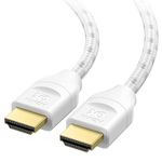 Cable Matters [Ultra High Speed HDMI Certified] Braided 48Gbps 8K HDMI Cable 16.4 ft / 5m with 8K@60Hz, 4K@240Hz and HDR Support for PS5, Xbox Series X/S, RTX3080 / 3090, Apple TV and More in White