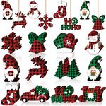 Fvviia Christmas Décor, Wooden Snowflake Gnome Snowman Hanging Signs Ornaments Christmas Tree Decoration Signs Wood