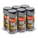 Schwartz Black Pepper Mild Coarse Ground 33 G, Jar, Pack of 6, Warm, Spicy, Aromatic Taste, Versatile Spice, Essential for Home-Cooked Meals, Perfect for Meat, Fish and Roast Vegetables